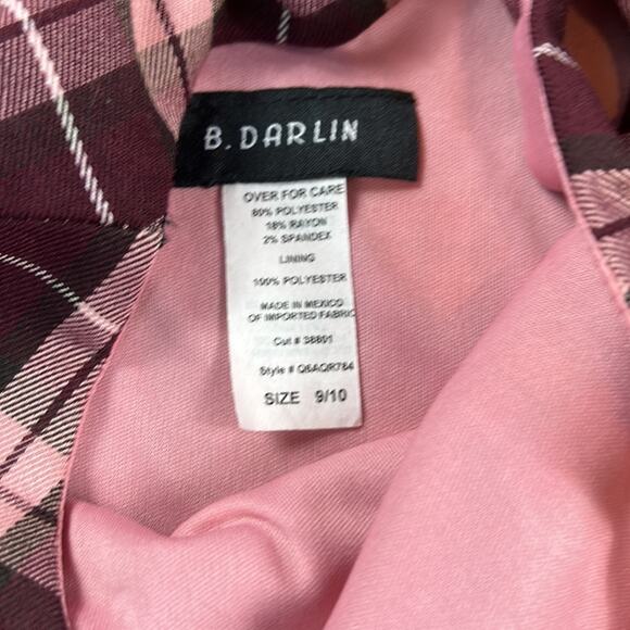 B. Darlin pink plaid fit and flare short sleeved dress, size 9 or 10 - Picture 7 of 8
